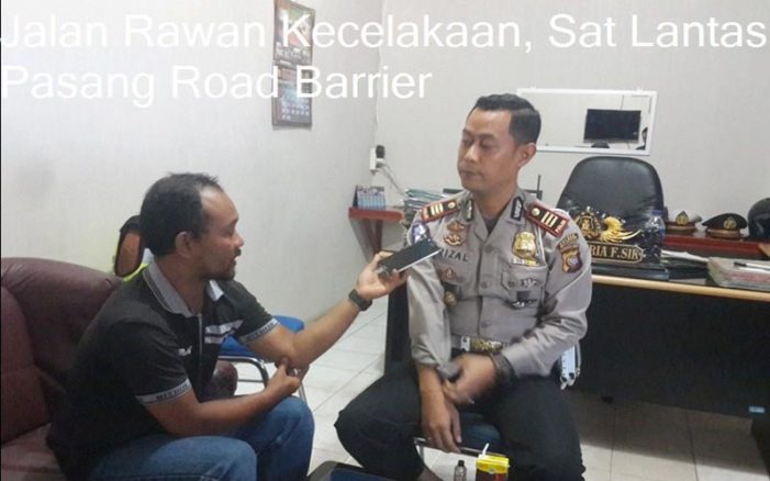 Jalan Rawan Kecelakaan, Sat Lantas Pasang Road Barrier