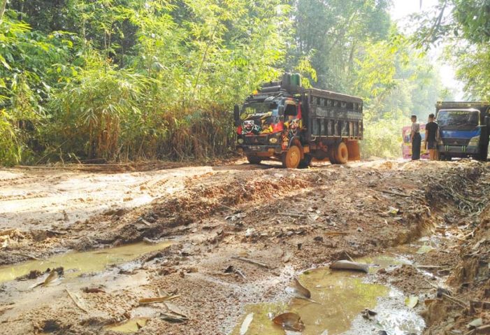 Foto: Kondisi Jalan Penghubung Antar Kecamatan Tumbang Titi dan Jelai Hulu Foto: Kondisi Jalan Penghubung Antar Kecamatan Tumbang Titi dan Jelai Hulu