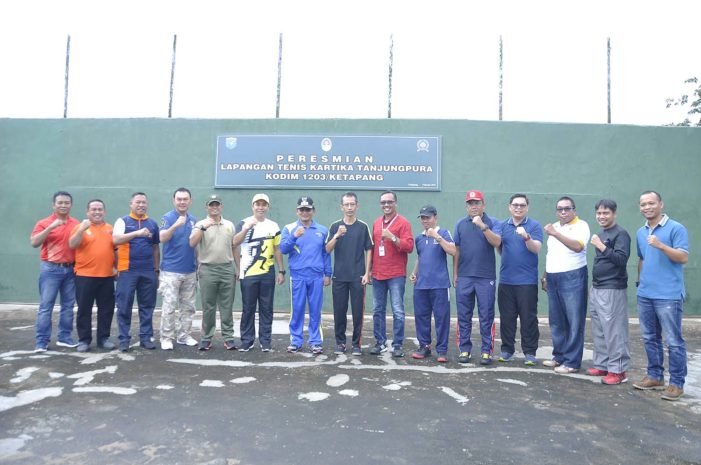 Wabup Resmikan Lapangan Tenis Kartika Kodim 1203 Ketapang