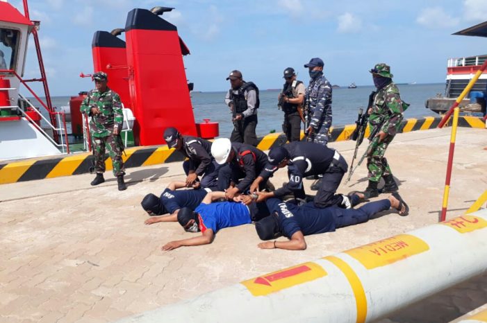 Terminal Khusus PT WHW AR Gelar Latihan Gabungan Bersama TNI- Polri dan Instansi Terkait