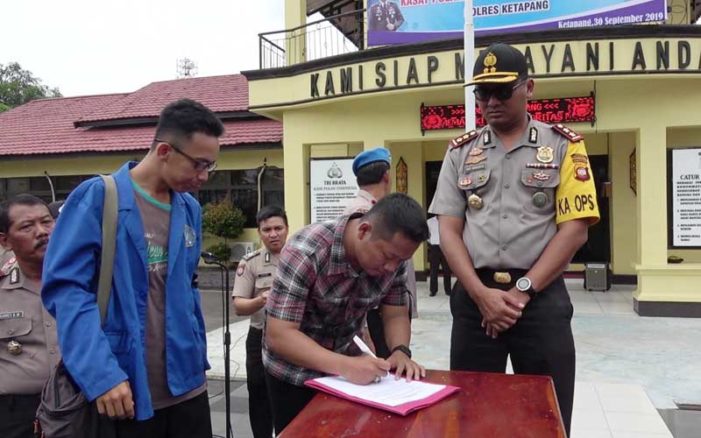 Polres Sepakati Tiga Point Komitmen Bersama Jurnalis dan Mahasiswa