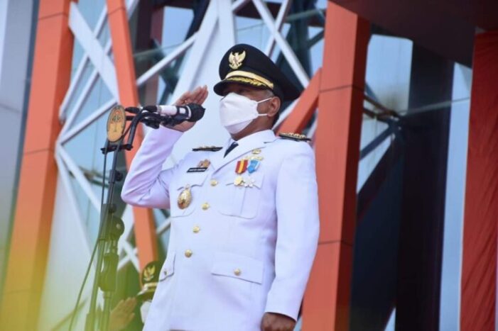 Upacara HUT RI 76 Berlangsung Khimad Terapkan Prokes