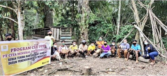 Dukung Kemandirian Ekonomi Masyarakat Desa Mekar Jaya, CMI Salurkan Bantuan Ternak Kambing