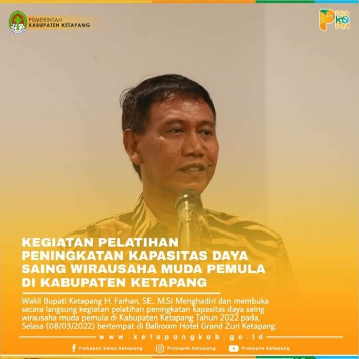 Pelatihan Peningkatan Kapasitas Daya Saing Wirausaha Muda Pemula di Buka Wabup