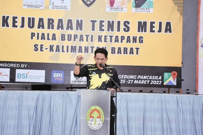 Kejuaraan Tenis Meja Piala Bupati Ketapang Resmi Dibuka