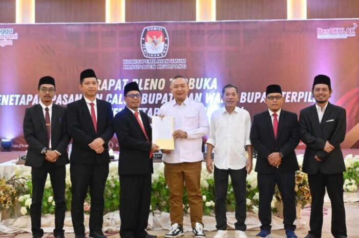 KPU Tetapkan Alexander -Jamhuri Bupati dan Wakil Bupati Ketapang Terpilih