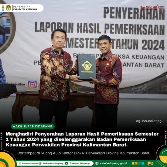 Wabup Hadiri Penyerahan Laporan Hasil Pemeriksaan Semester 1 Tahun 2024