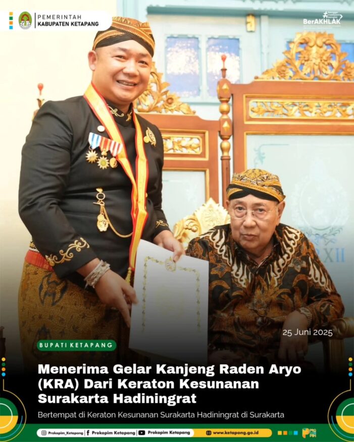 Bupati Ketapang Terima Gelar Kanjeng Raden Arya (KRA) dari Keraton Surakarta Hadiningrat