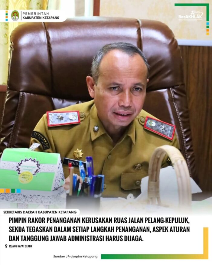 Sekda Pimpin Rapat Penanganan Kerusakan Jalan Pelang- Kepuluk