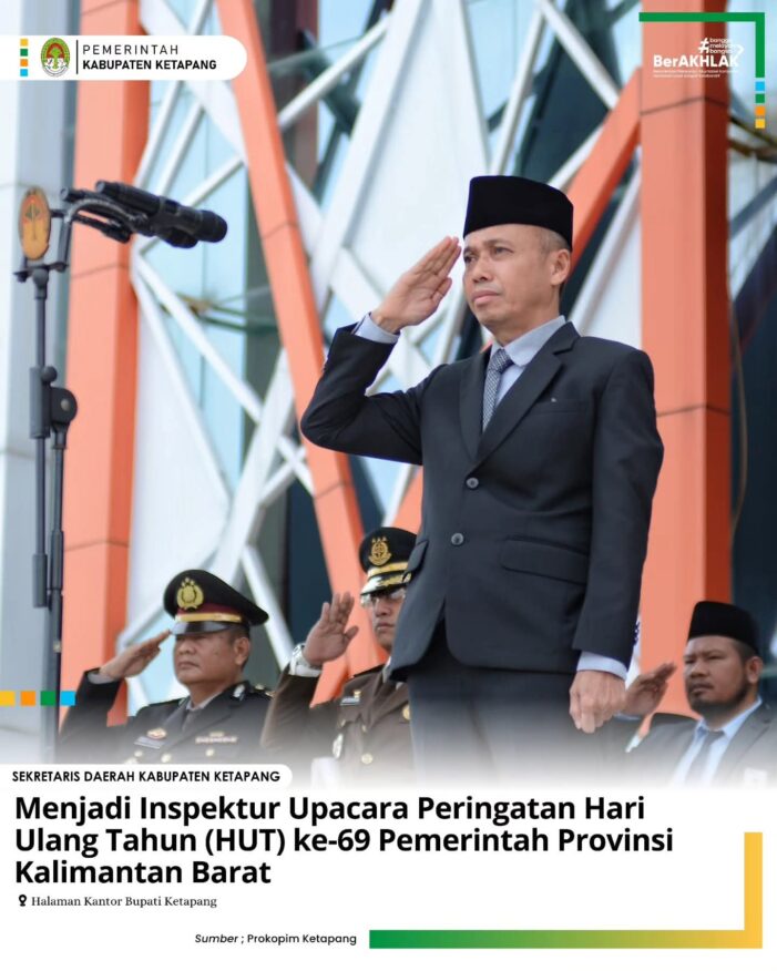 Sekda Inspektur Upacara HUT ke-69 Pemerintah Provinsi Kalimantan Barat