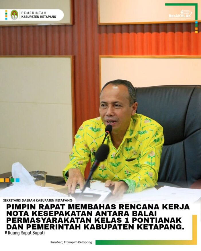 Sekda Pimpin Rapat Rencana Kerja Nota Kesepakatan Balai Pemasyarakatan Kelas I Pontianak