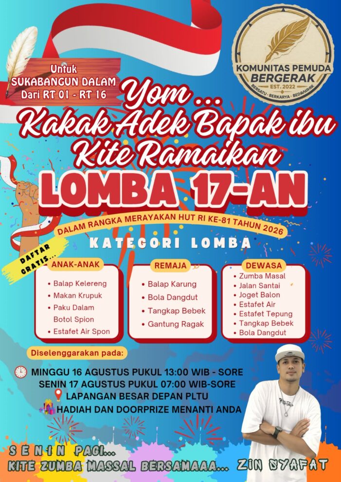 Semarak Lomba 17-an HUT RI Ke-81 Gratis di Sukabangun Dalam